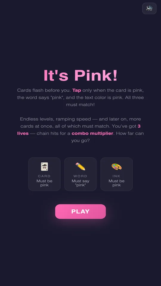 The rules: card, word and ink must all be pink